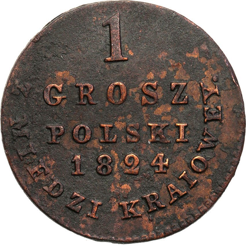 Polska XIX w. / Rosja. 1 grosz 1824 Z MIEDZI KRAIOWEY